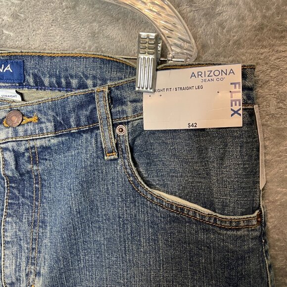 Arizona Men Flex Straight Mid Rise Stretch Dirty Wash Denim Jeans 36x29* - Picture 4 of 13
